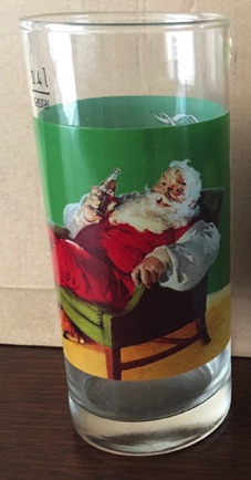 3823-1 € 5,00 coca cola glas kerstman in stoel